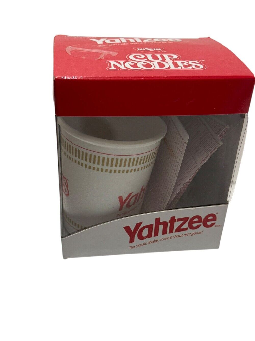 NEW YAHTZEE Cup Noodles Collectible Ramen Custom Dice Travel Yahtzee Dice Game